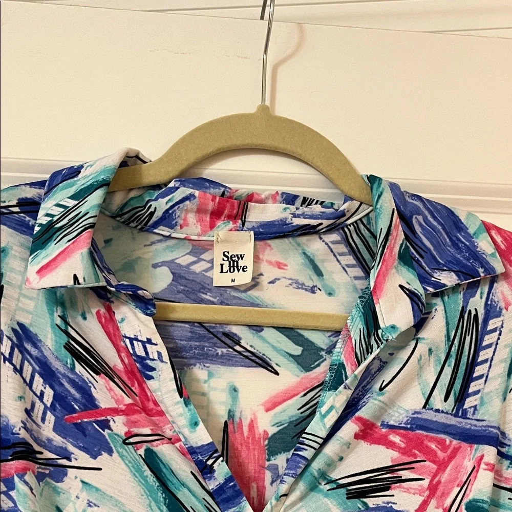 Sew In Love Multicolor Abstract Ruched Blouse - Picture 3 of 8